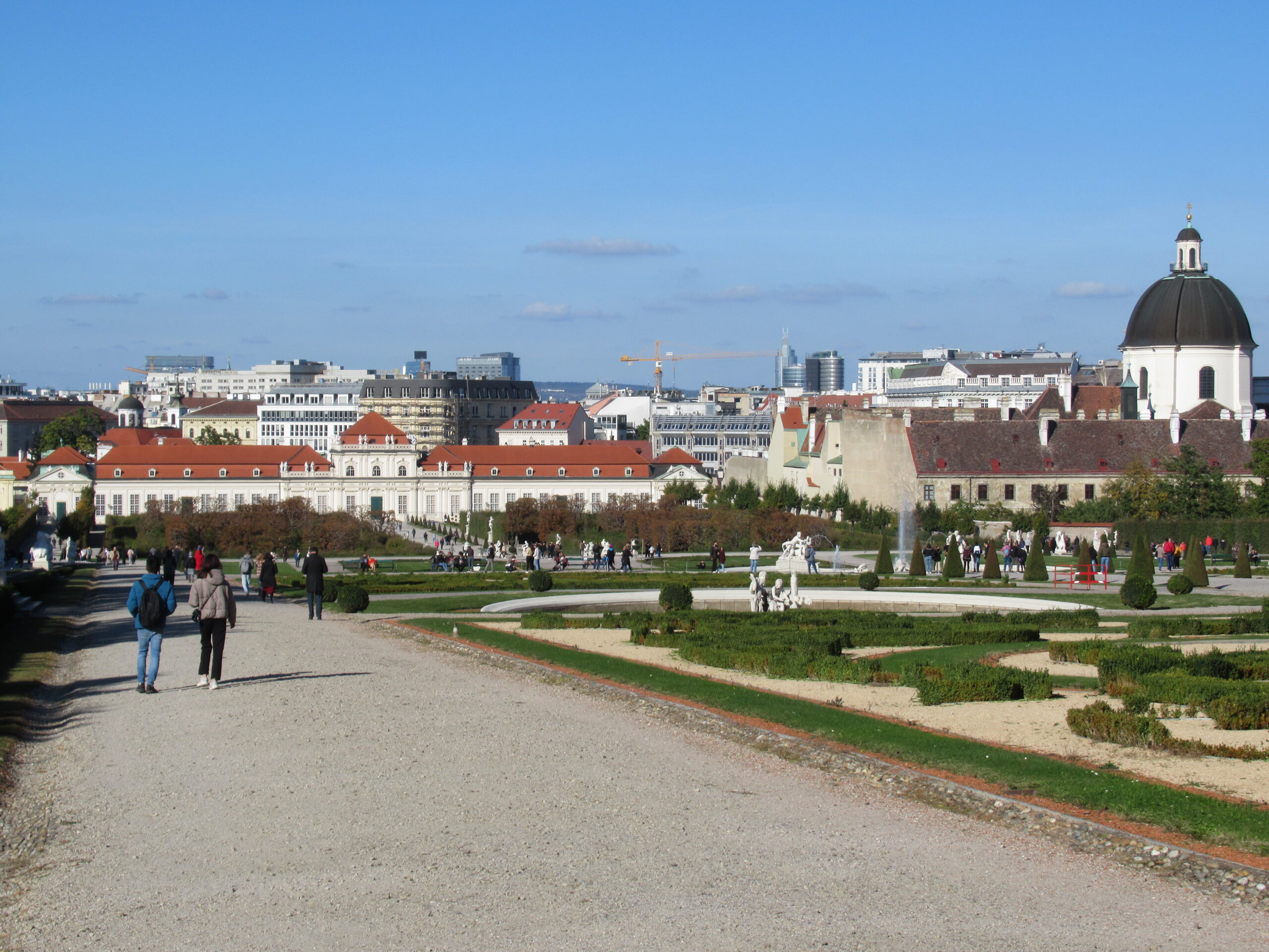 Schlossgarten vom Schloss Belvedere in Wien