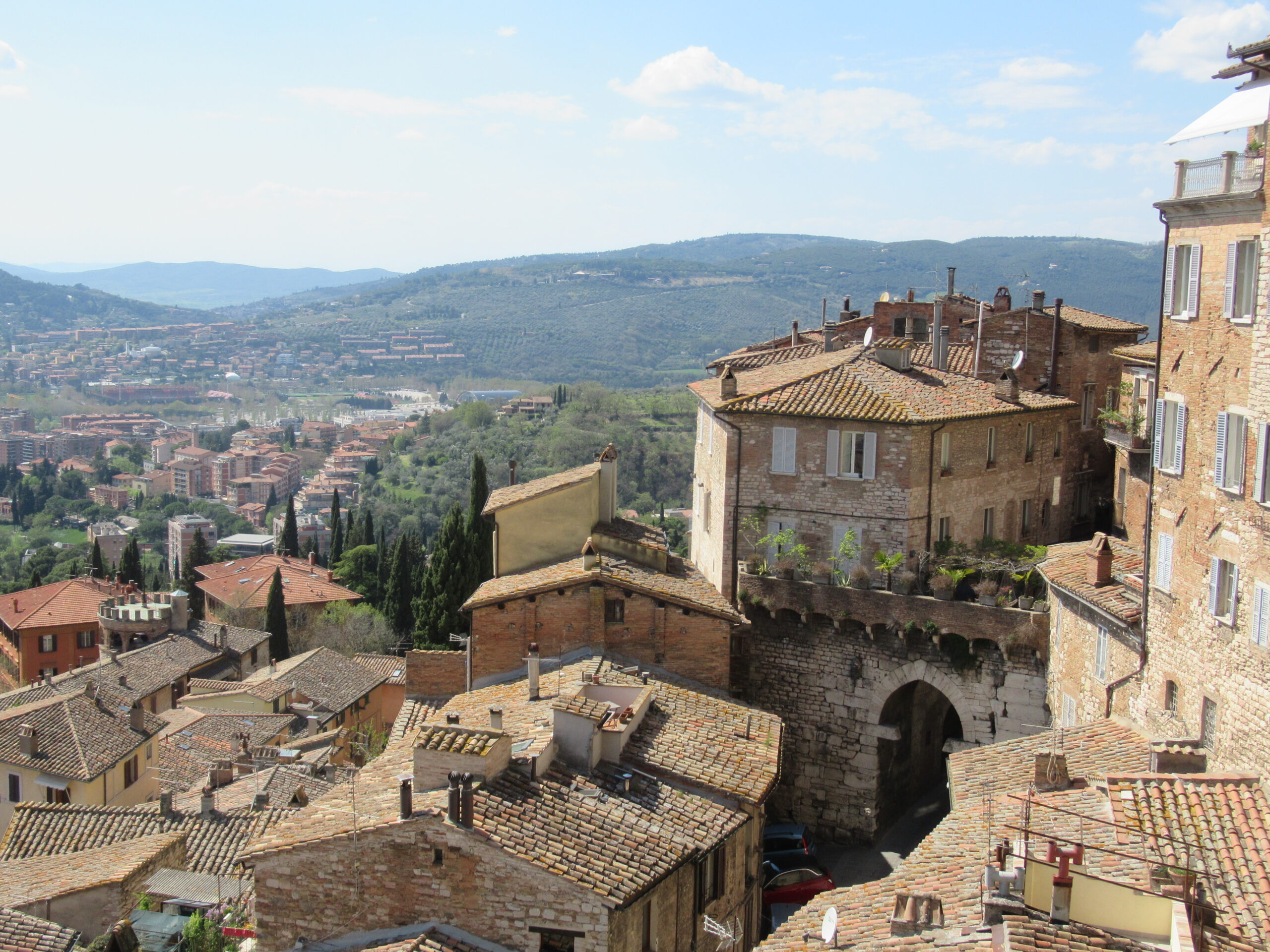 Aussicht über das alte und das neue Perugia